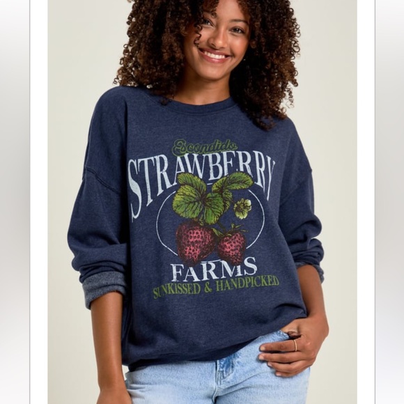 NWT Altar’d State Strawberry Farms Graphic Sweatshirt - Picture 3 of 5